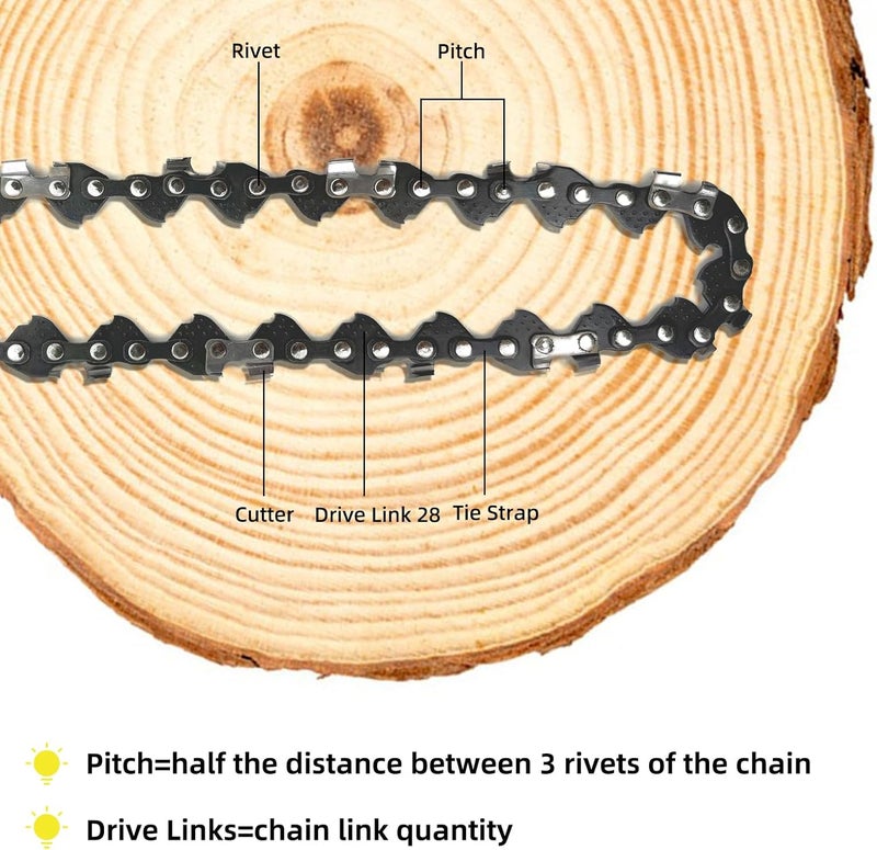 Fifchall 2 Pack 5 Inch Chainsaw Chain Low Kickback 5 Inch Chain Saw Chain Fit For WORX WG324, FASTCRAFT 2020X-L, 5" Replacement Chains Fits for 5" Electric Battery Powered Chainsaw - Image 5